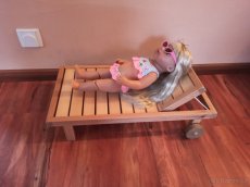 Dřevěné lehátko  pro panenku - 5