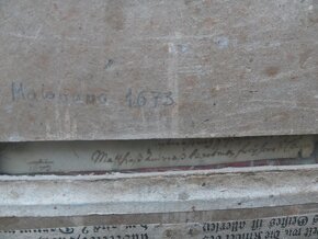 Sv. obrázek s ostatky - datováno 1673. - 5