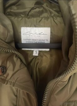 Zimní teplá dlouhá vesta khaki - 5