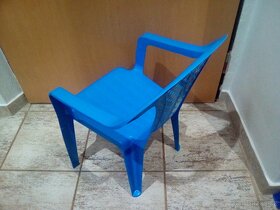 Plastová dětská židlička židle modrá - 5