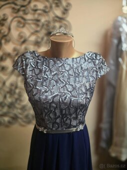 LUXUSNÍ PLESOVÉ ŠATY+PÁSEK vel.36 - 5