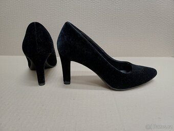 Černé sametové lodičky vel.37 - 5