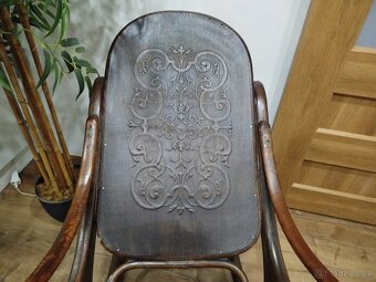 Starožitné houpací křeslo THONET - 5