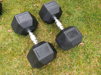 jednoruční činky sada 155kg HEXA - 5