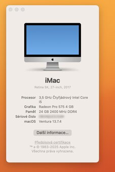 iMac 27” Mid 2017 5K, 24 GB RAM, 1TB NVMe Flash HD, Set - 5