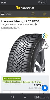 245/40 R18 Nové Hankook 2ks - 5