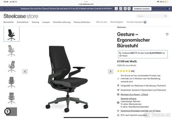 Kancelářská židle Steelcase Gesture - top stav, více ks - 5