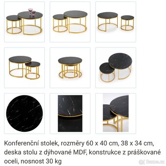 Design konferenční stolky kulaté 60 cm a 40 cm - 5