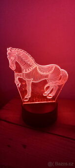3D lampička noční LED USB kůň, koník - 5