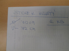 Stůl kulatý, stolek na kovové noze 600 kč - 5