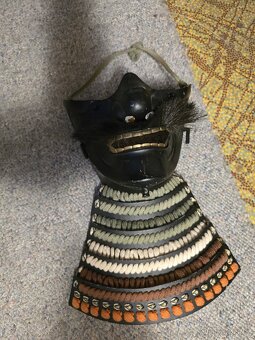 Stara Japonska Železná válečná maska- Menpo - 5