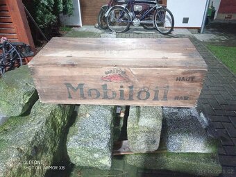 Gargoyle Mobiloil originál stará přepravní bedna - 5
