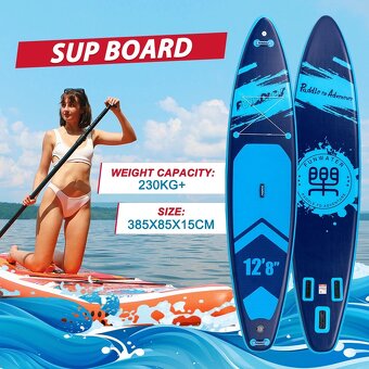 Paddleboard 🌊 Adventure Blue 💙, Big Board 385x85x15, 230kg - 5