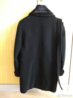 Kašmírový dámský černý kabát - 5