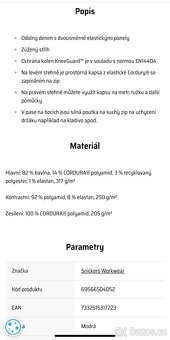 Džínové kalhoty Snickers workwear denim+ - 5