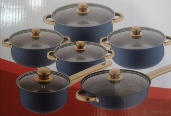 Nádobí modrá designová barva velká sada12ks NOVE - 5