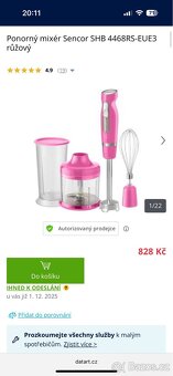 Ponorný mixér Sencor růžová sada - 5