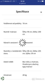 Rám postele , postel , jednoluzko 90x200 - 5