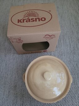 Keramický hrnec s puntíky zn. Krásno - 5