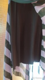 Černo fialové pruhované šaty bez ramínek vel 40 - 5