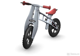 FirstBIKE - odrážedlo CROSS silver, brzda, košík, zvonek
- 5