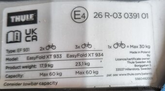 Nosič elektrokol na závěsné zařízení Thule EasyFold XT3(933) - 5