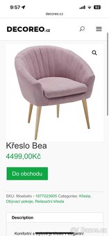 Relaxační růžové křeslo Bea - 5