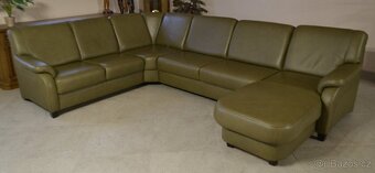Kožená, rohová sedací souprava do tvaru "U". - 5