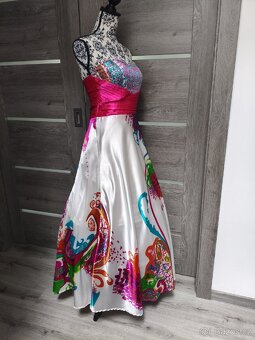 Saténové barevné dlouhé šaty vel. 38 - 5