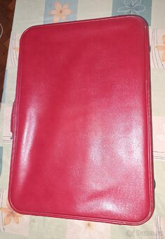 Retro starý koženkový cestovní kufr - 5