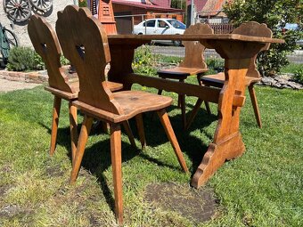 Selský jídelní set – stůl + 4 židle - 5