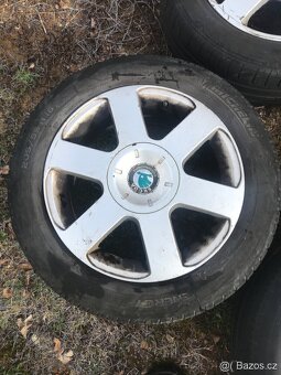 Alu kola 16” 5x112 Škoda a letní pneu 205/55/R16 - 5