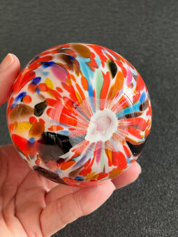Stolní dekorace Vejce 13 cm, brokové foukané sklo - 5