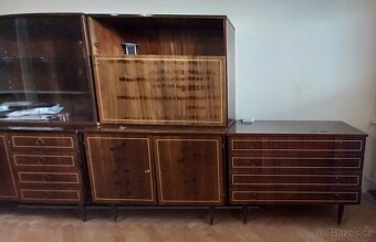 Retro/Vintage masivní lakovaná obývací stěna za odvoz - 5