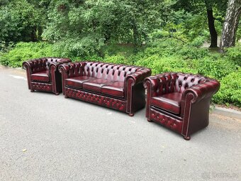 Chesterfield Anglický Originál Nová souprava - 5