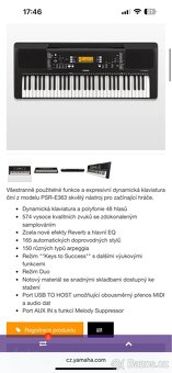 Klávesy Yamaha PSR E363 - 5