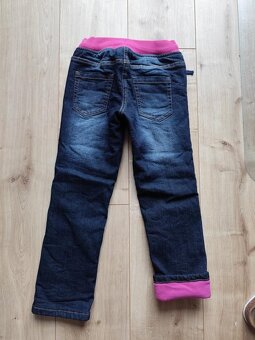 Zateplené džíny pro holku, vel. 128 cm - 5
