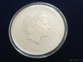 1 kg stříbrná barevná mince opice 2016 - originál - 5