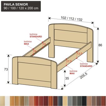 Zvýšená postel z masivu PAVLA SENIOR - 5