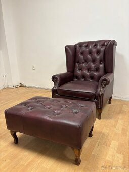 Chesterfield štýl kožená,NOVÁ sedačka - 5