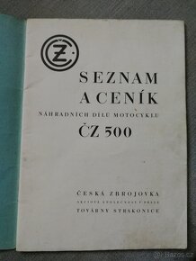 2x příručka ČZ 500 návod + seznam dílů - 5