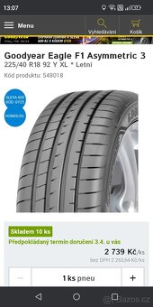 225/40 R18 XL Nové Goodyear Eagle F1 letní - 5