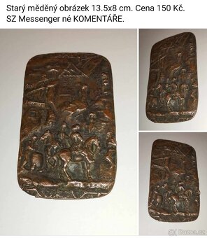 Staré obrazy a obrázky a plastiky.Ceny a rozměry viz fota. - 5