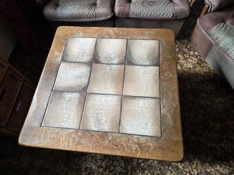 Stará kožená sedací souprava + stůl / set za odvoz - 5