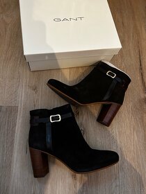 Gant nové kotníkové kozačky na širším podpatku kožené - 5