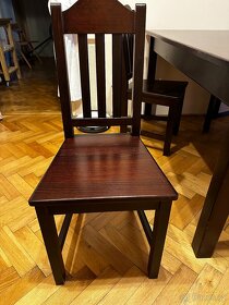 Smrkový stůl masiv 160x80 (výška 77) +4 židle - 5