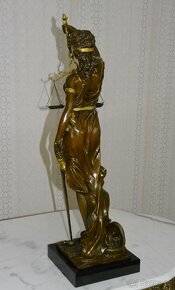Bronzová socha - Justicia XXL - Zlacená - 5
