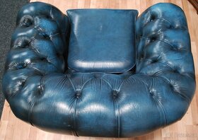 CHESTERFIELD-CLUB-CENTURION FURNITURE-LEATHER/BLUE - 5