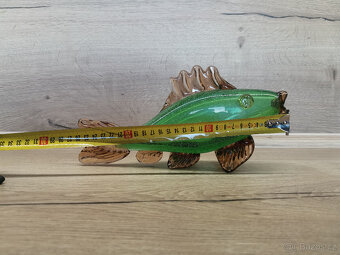 Foukaná skleněná ryba 26cm - Škrdlovice - 5