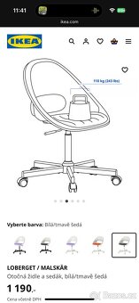 Otočná židle na kolečkách Ikea - 5